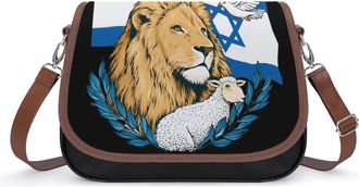 Generic Jewish Israel Lion Dove Crossbody Bags for Women Shoulder Messenger Bag Purse Handbags
