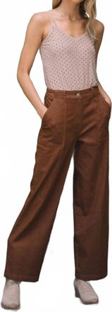 Skies Are Blue Clothing Thea Wide Leg Pants In Tan