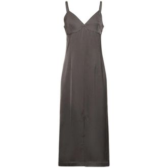Toteme Lange Jurk met Elegante Halslijn - Dames - Casual kleedjes - Bruin - 4XS - Kleedjes