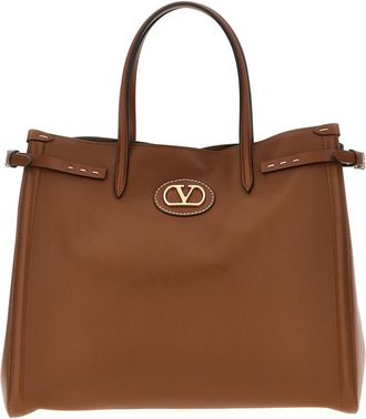 Valentino Garavani Brown Antibes Medium Tote Bag