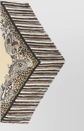 Etro silk fringed triangular scarf