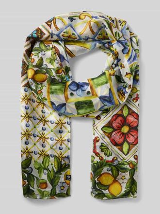 Fraas Stola aus reiner Seide mit floralem Allover-Print in Hellblau, Gr&ouml;&szlig;e 1