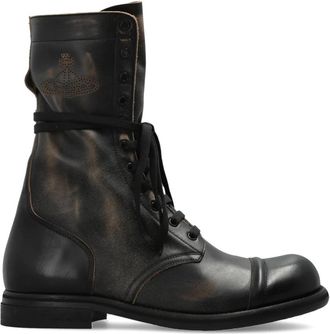 Vivienne Westwood Parachute Boot - Heren - Veterlaarzen - Zwart - 41 EU - Leer - Schoenen