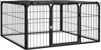 vidaXL Corral Para Perros 4 Paneles Acero Con Recubrimiento En Polvo Vidaxl