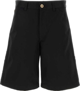 Versace Black Logo-patch Shorts