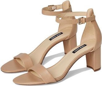 Nine West Pruce Block Heel Sandal High Womens Heels Natural Staci Leather : 5.5 M