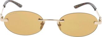 Gucci Square Zonnebrillen - Dames - Accessoires - Beige - Maat: ONE Size