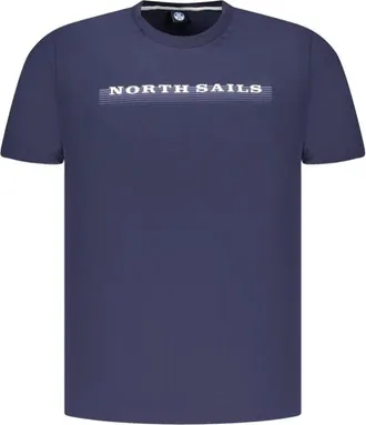 North Sails Blauw Katoenen Heren T-Shirt met Print - Heren - T-shirts - Blauw - 2XL - Katoen - Tops
