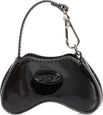 Diesel Play Faux Leather Bag Charm in Black at Nordstrom