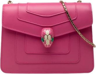 Bulgari Pre-owned Cross Body Bags, female, Pink, Size: ONE SIZE Pre-owned Serpenti Forever Crossbody Bag