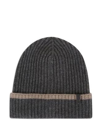 Brunello Cucinelli Geribbelde kasjmier muts - Grijs