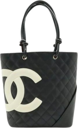Chanel Pre-owned Tote Bags, female, Black, Size: ONE SIZE Pre-owned Ligne Cambon Shoulder Tote