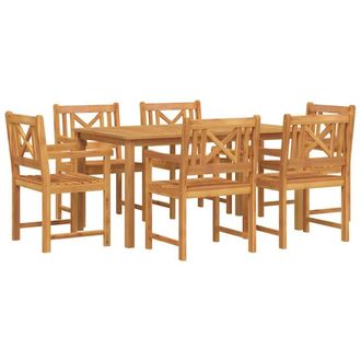 Berkfield Home 7 Piece Garden Dining Set Solid Wood Acacia in Brown