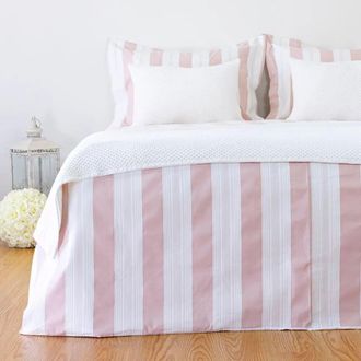 Casa da Laura Funda nórdica Rayas 100% Algodón Rosa Cama 200 cm (280 x 240 cm 2 Co