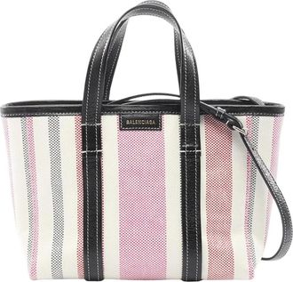 Balenciaga Pre-owned Vintage Gestreepte Canvas Tote Bag - Dames - Vintage Shopper - Veelkleurig - ONE Size - Leer - Vintage
