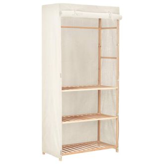 Berkfield Home 3-Tier Clothes Wardrobe 79x40x170 cm in White | Size: 79 x 40 x 170 cm