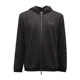 Armani 7M000308 Af 13526 Full-Zip Lurex Sweatshirt - Heren - Vesten met rits - Zwart - XL - Polyester - Hoodies & sweatvesten