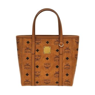 MCM Shopping Bags, female, Brown, ONE SIZE, Mini Visetos Tote