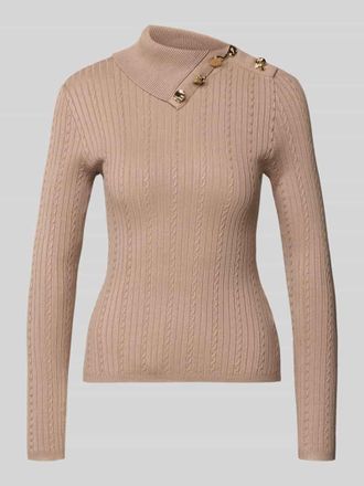 Guess Slim Fit Longsleeve aus Viskose-Mix Modell Sicilla in Sand, Gr&ouml;&szlig;e XL