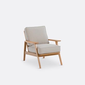 La Redoute Interieurs Vintage fauteuil in eik en katoen/linnen, Linna