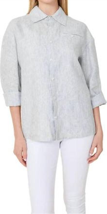 Dolce Cabo Long Sleeve Stripe Shirt In Blue/white
