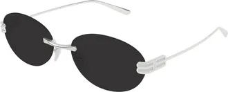 Balenciaga Gossip Oval AF Zonnebril - unisex - Accessoires - Grijs - Maat: 59 MM Nylon