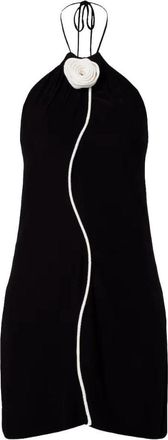 Farm Rio Womens Black & White Flower Sleeveless Mini Dress, Black