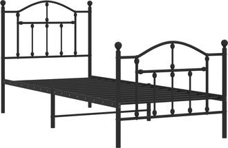 vidaXL Estructura Cama Sin Colch&oacute;n Con Estribo Metal Negro 80x200 Cm Vidaxl
