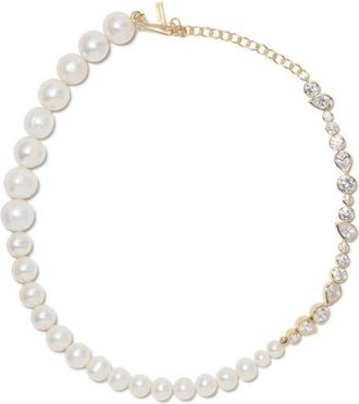 Completedworks Freshwater Pearl & Cubic Zirconia Necklace in 18Ct Gold Plated at Nordstrom