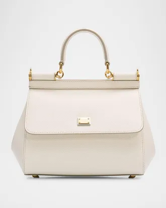 Dolce & Gabbana Sicily Grain Leather Top-Handle Bag