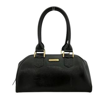 Burberry Pre-owned Handbags, female, Black, Size: ONE SIZE Pre-owned Leather Tote Bag