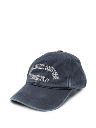 Golden Goose Journey Baseball Cap/ Washed Cotton Twill/ Golden Venice Emb