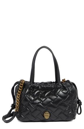 Kurt Geiger Small Kensington Leather Drawstring Tote in Black at Nordstrom