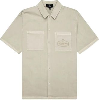 Represent Camicia a maniche corte con logo ricamato - 25 GREY