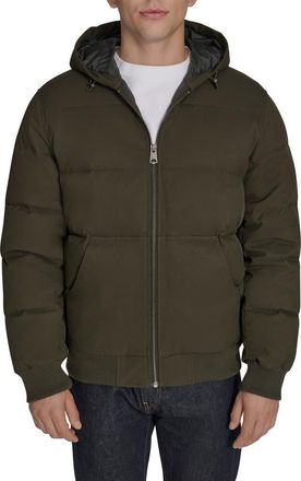 Levi's Quilted Puffer Hoodie Bomber Jacket in Olive at Nordstrom, Size Xx-Large