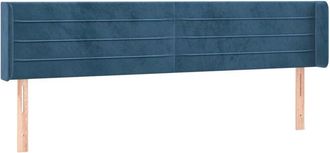 vidaXL Cabecero De Terciopelo Azul Oscuro 203x16x78/88 Cm Vidaxl