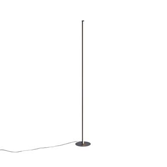 QAZQA Qazqa L&aacute;mpara De Pie De Dise&ntilde;o Negra Con Led Y Regulador T&aacute;ctil