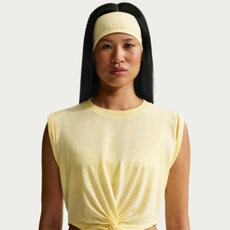 Nike Womens SKIMS Performance Cotton Blend Cropped Twist Tank Top in Yellow | IV6645-746