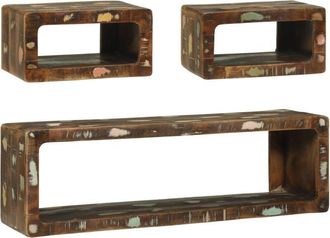 vidaXL Vidaxl - Gabinete Para Tv 3 Pcs Multicolor Madera Maciza Recuperada