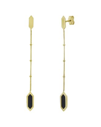 Italian Gold, Inc 14K Black Onyx Dangle Earrings