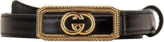 Gucci Logo Buckle Belt - Dames - Riemen - Zwart - 120 CM - Leer - Accessoires