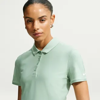 Nike Womens Victory Dri-FIT Short-Sleeve Cropped Golf Polo in Green | IH0519-006