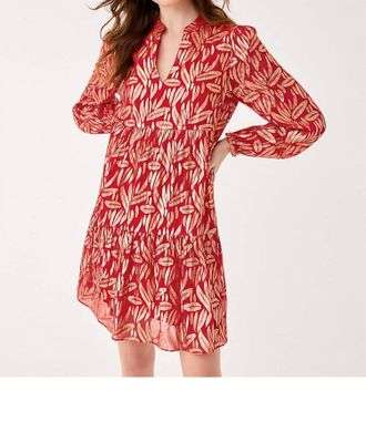 Lilly Pulitzer Cornellia Leafy Babe Dress In Cranberry Red