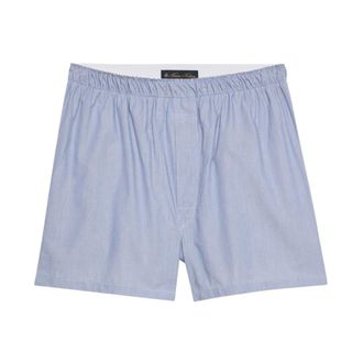 Brooks Brothers Boxer in Cotone a Micro-Fantasia - - Underwear - Uomo - Blu - XL