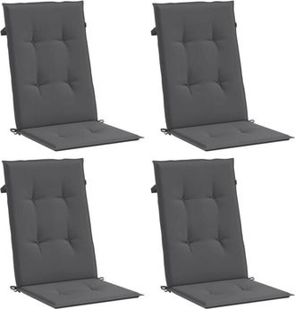 vidaXL Vidaxl - Cojín silla de jardín respaldo alto 4 uds tela gris 120x50x3 cm
