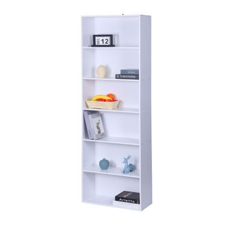 Relaxdays Estanter&iacute;a Relaxdays &middot; 178,5&times;60&times;24 Cm &middot; 6 Huecos &middot; Baldas Ajustables &middot; Para Sal&oacute;n &middot; Blanca