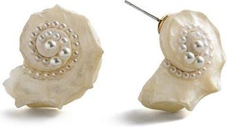BaubleBar Santana Faux Pearl Statement Earrings in White at Nordstrom