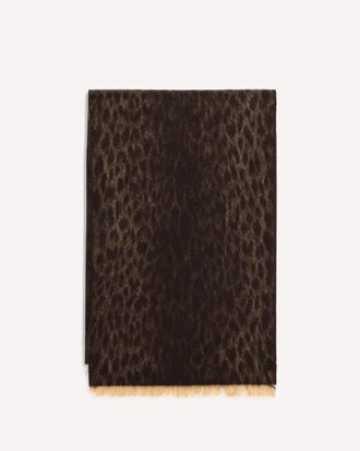 Gucci Leopard-print wool Scarf with monogram Female UNI