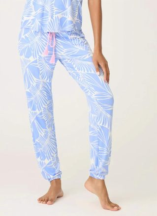 PJ Salvage Bayside Dreams Banded Pant In Blue/white