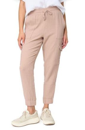 Gibsonlook Essential Cotton Gauze Cargo Joggers in Taupe at Nordstrom Rack, Size Medium